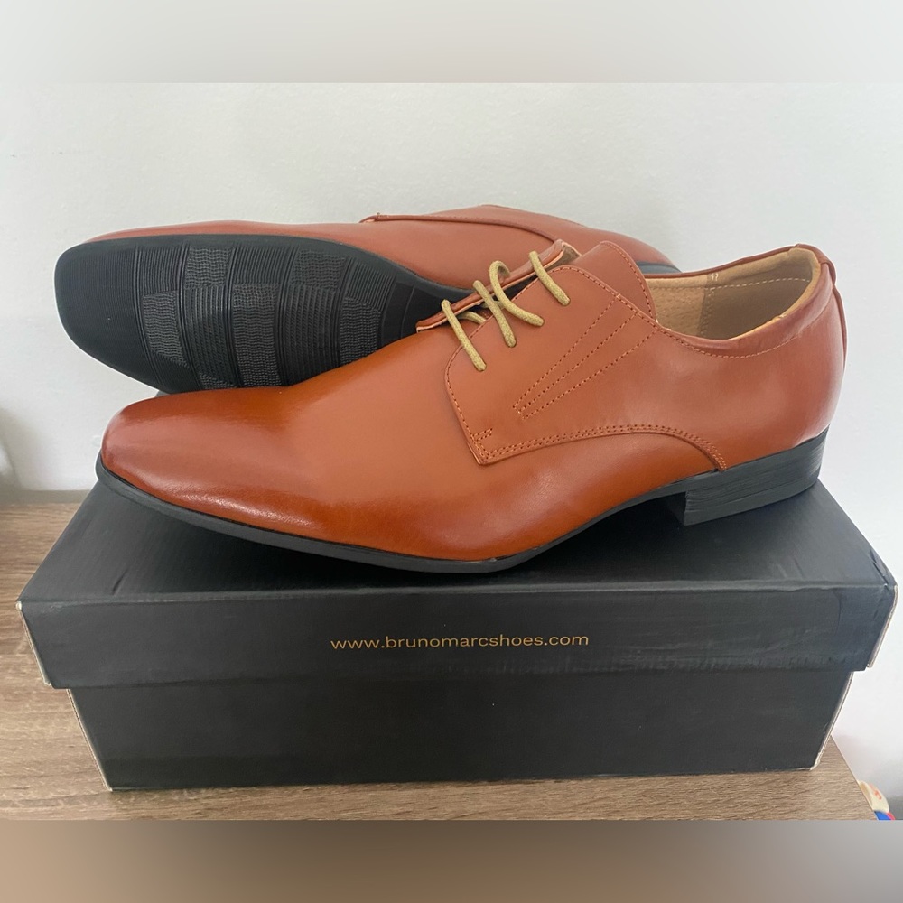 Bruno Marc Brown Leather Men’s Dress Shoes